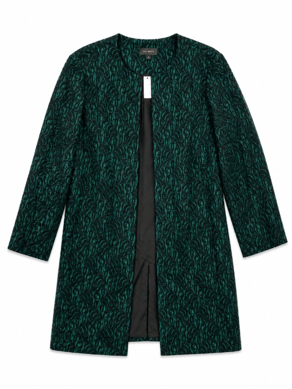 Talbot Lace Overlay Jacket Womens Plus Size 20 Mid Length Green Black Open